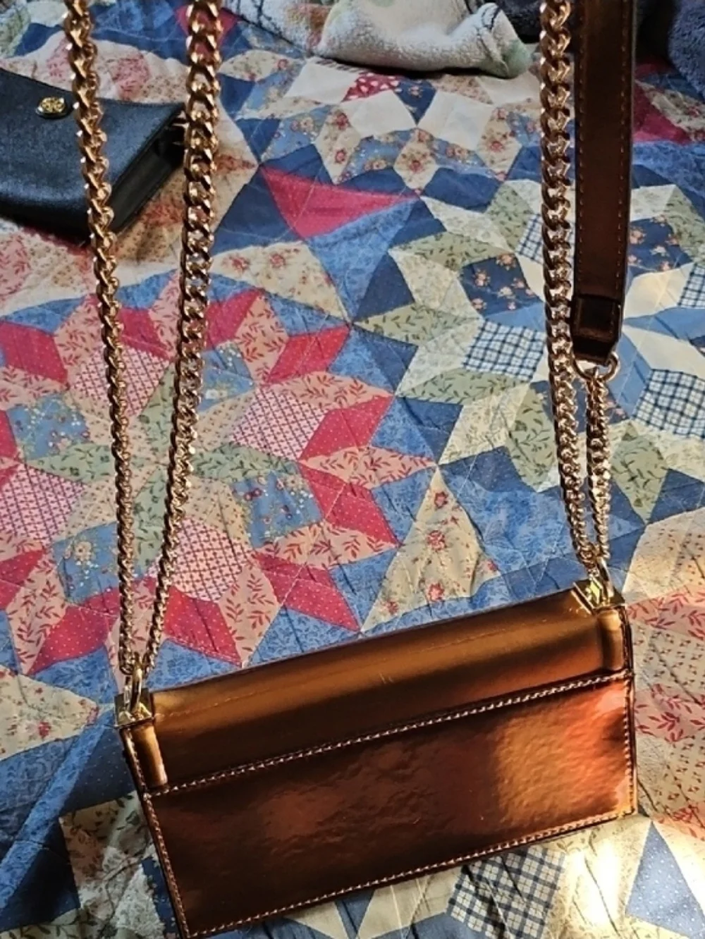 ALDO Metallic Copper Chain Shoulder Bag
